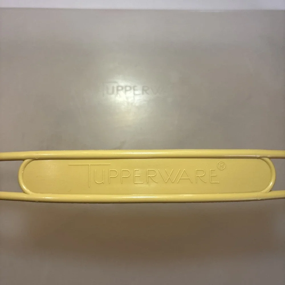 Tupperware Rectangular Cake Taker W/Handle Gold 15